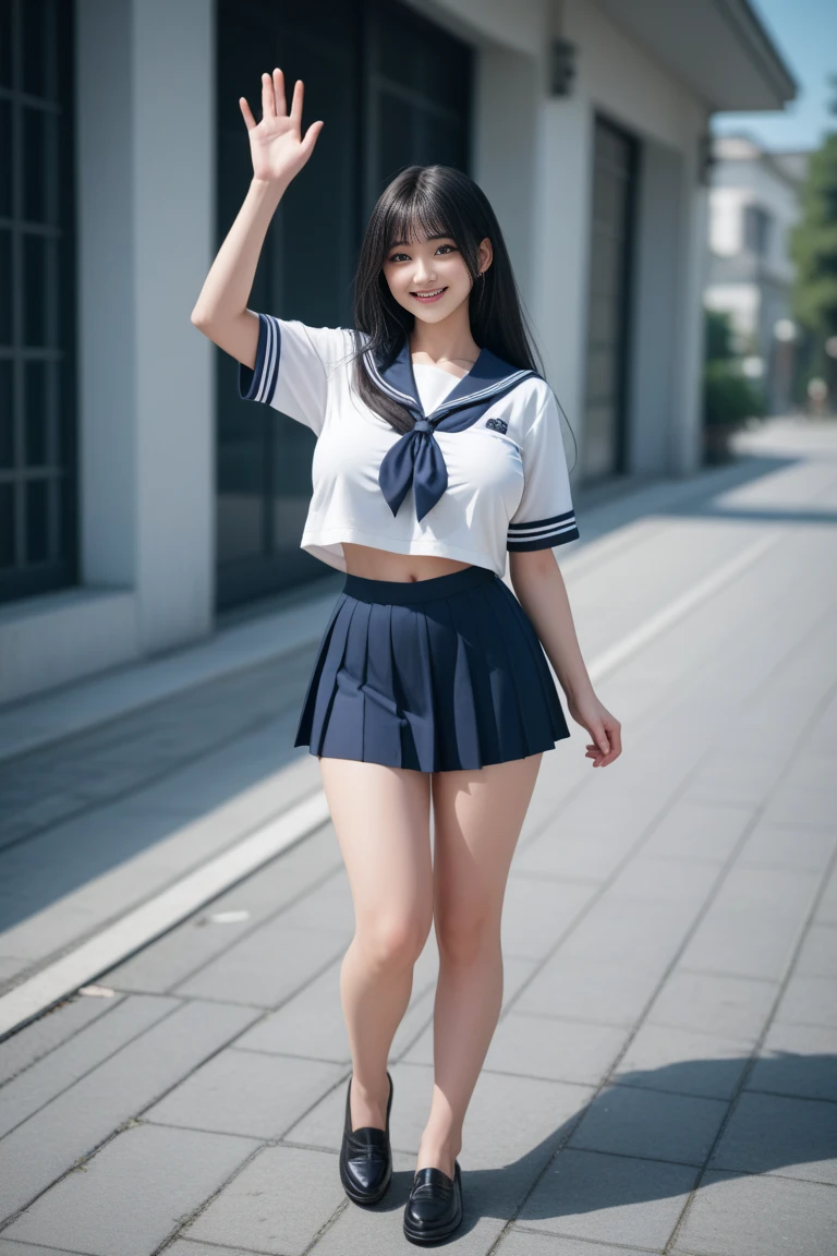masterpiece、Two beautiful girls、A detailed eye、超A high resolution(reality:1.4)very extremely beautiful, Beautiful skins, A slender,skinny body、being thin、thin and long legs、 Forward-facing body, (A hyper-realistic), (hight resolution), (8K), (ighly detailed), (ultra-detailliert), 详细的脸,、Everyone naked after school、nsfw、collage、summer vacation、a sailor suit、((((No panties in the skirt、lifted skirt))))、Into the cloud、outside of house、Summer memories、On the、Play with a smile