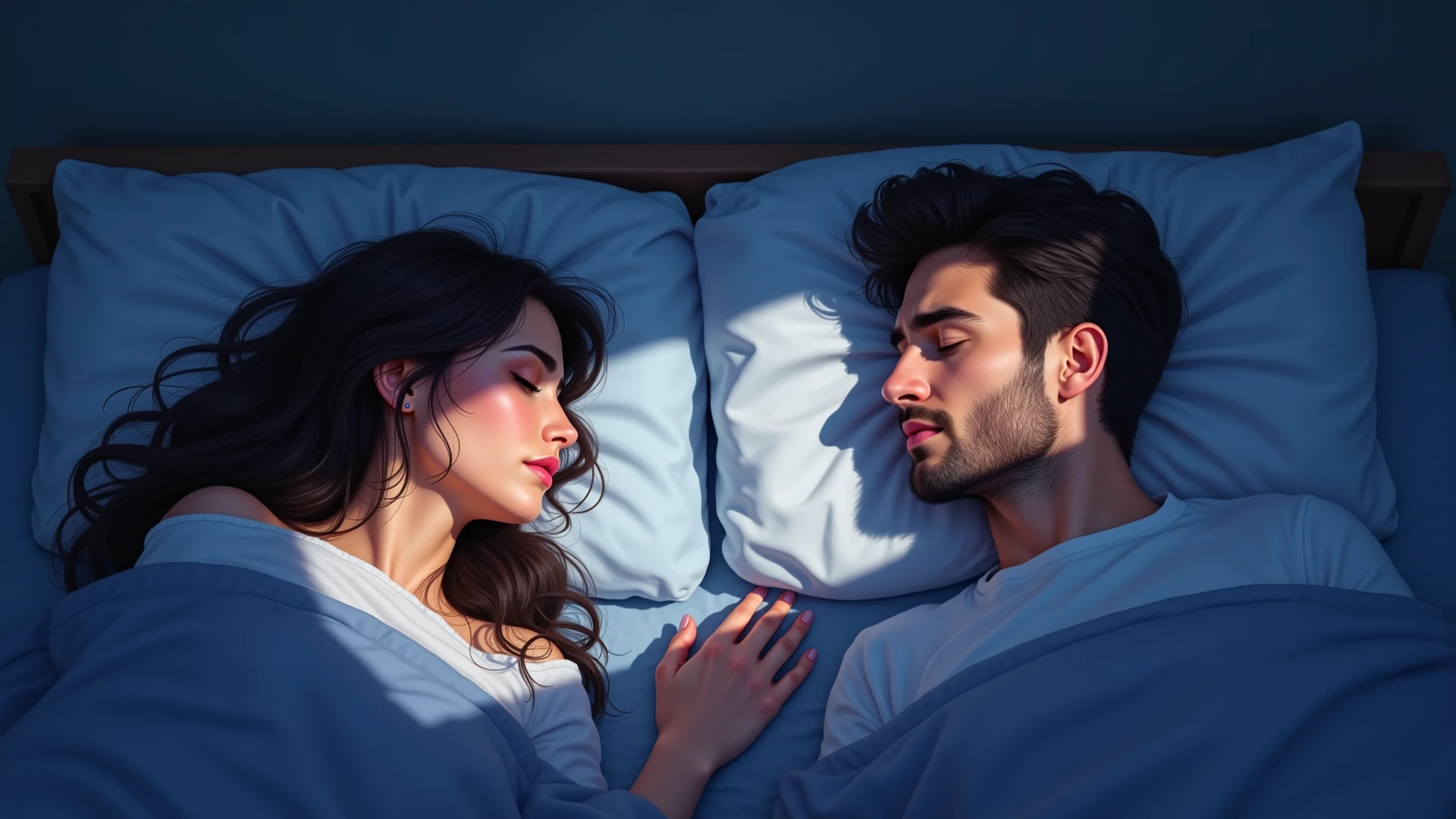 A man and a woman have sex in bed