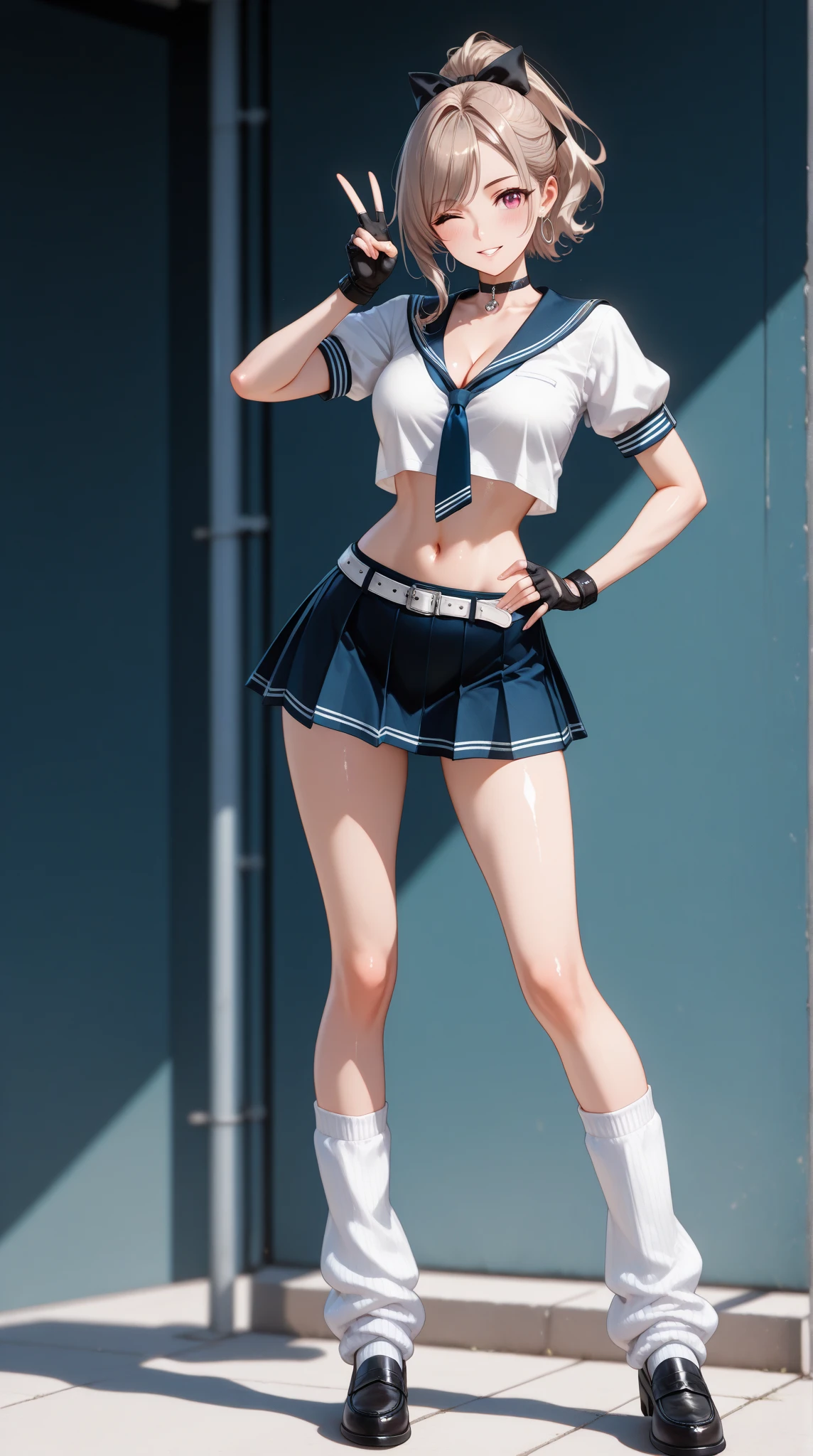 Cartoons of a woman in a bikini and tennis skirt, traje: sbikini, is wearing a swimsuit, roupa feminina, anime vtuber modelo de corpo inteiro, Estilo de pista Azur, meninas estilo linha de frente, Realistic bikini, design de roupa clara, white skirt and barechest, usando uma regata e saia, meu vestido queridinho anime, detalhes finos. meninas da linha de frente