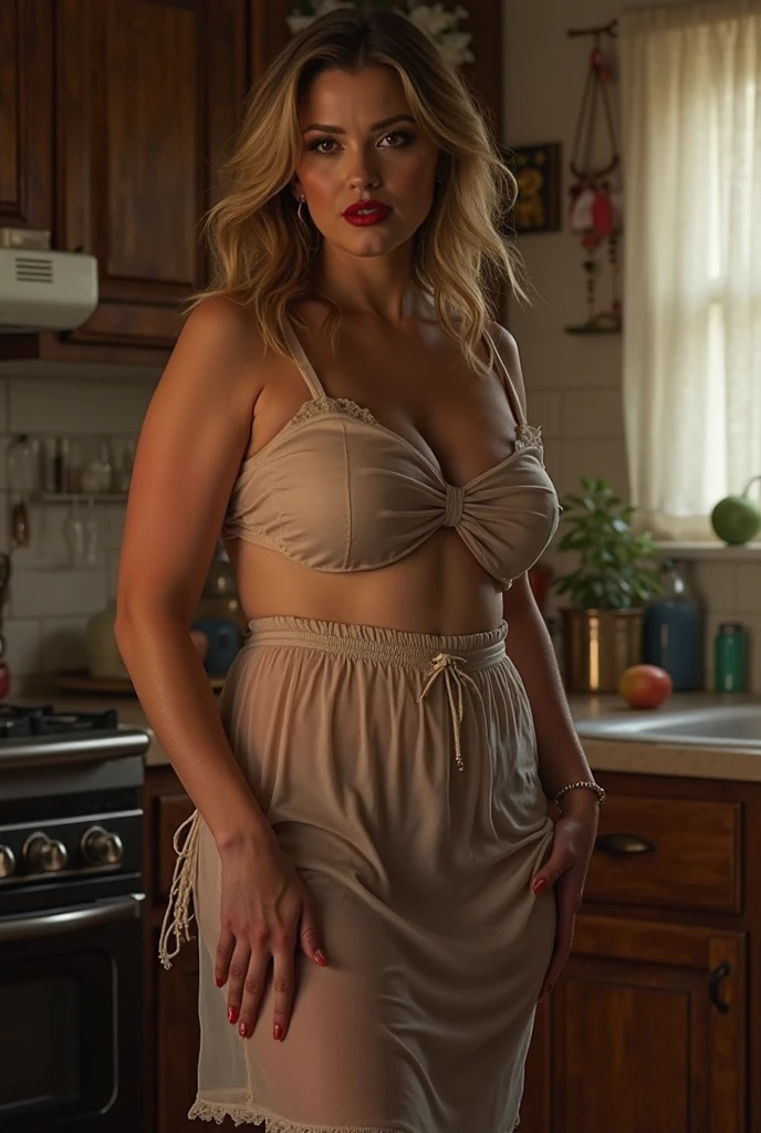 8k, high detailed picture, (plump smiling lips:1.1), look at you, perfect small breast, mouth is wide open, thin and elegant hands, neat palms, perfect hands, holds his hands behind his head, neat feet, collarbone, very tight white shirt, short sleeves, collared shirt, eyelashes, slim girl, long legs, tight micro skirt, belt, long light blonde hair, curly hair, big luminous blue eyes, full body shot, eliberk90s, see through dress