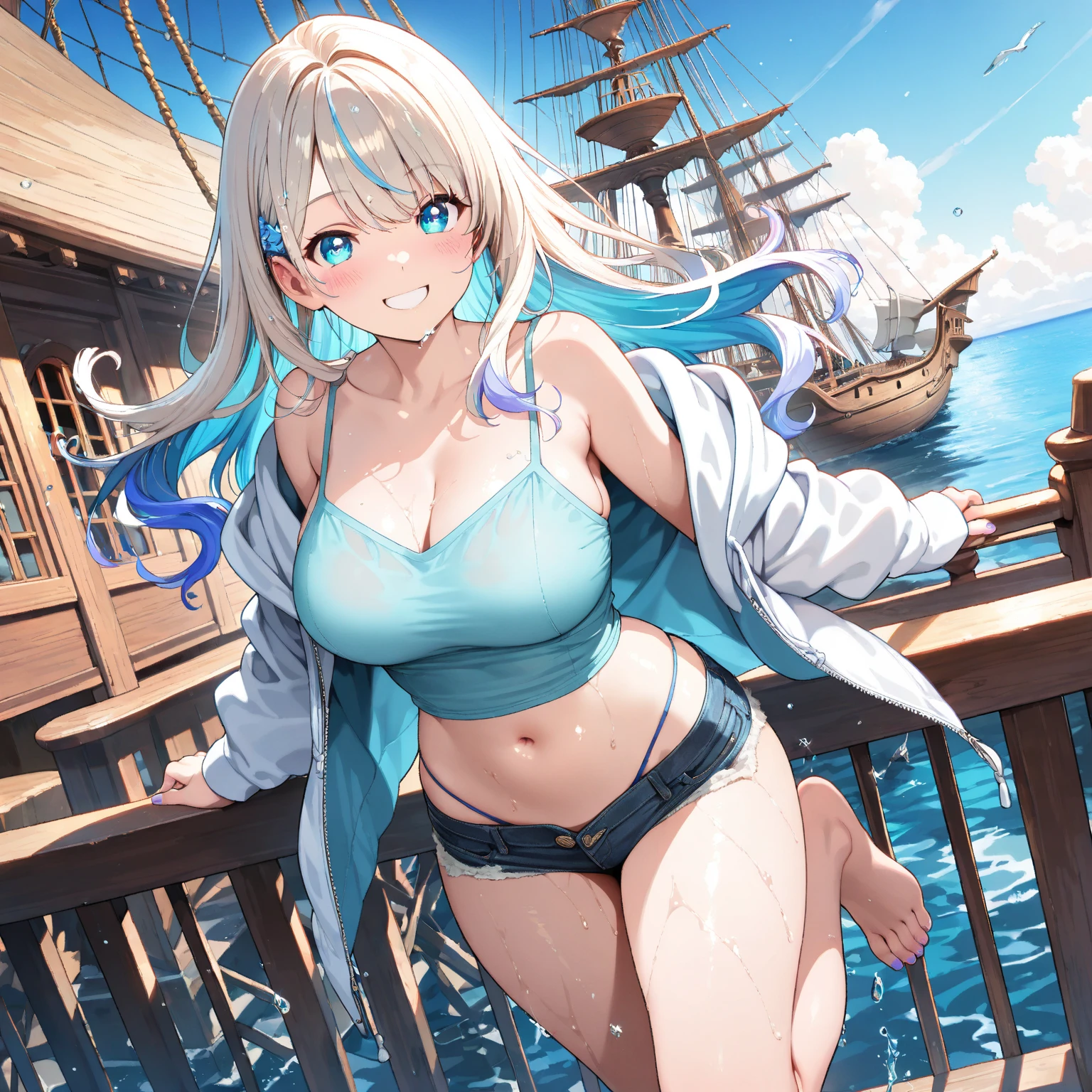 (8k,Super Detail,The best masterpiece,nature,Perfect work of art,Perfect female body),two women,Sister and sister,sisters,Rainbow hair,Perfect face,(huge),Neighbor's Wife,woman hairstyle,elegant wife,Mature and exposed,20 years old,White skin,Messy hair,Perfect sexy body,Wear a fitted and sexy tunic dress,Red lace white bottom tube top skirt,red waistband,Belly button cutting,Sexy hot secretary,wear glasses,Standing on the beach with details,A lot of water was poured on,Soaked,Want to undress,But happy,Smile,Detail background,necklace,Perfect eyes,,T-shaped small size,huge乳房