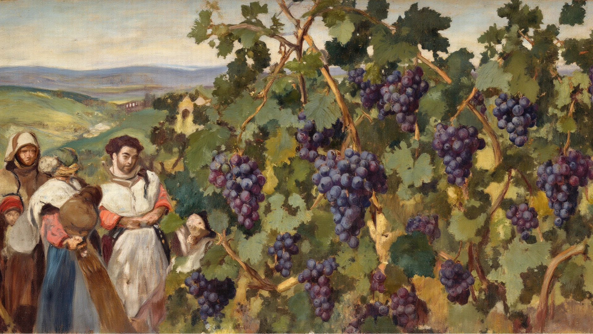 full body view, naked man and woman with shaved pussy work in a vineyard on a hillside, Rustic village in Transylvania nestled in a valley, color pencil drawing, Andrew Loomis approach, woman and man run on flotsam by the sea on beach in summer, full body shot, highly detailed linework reminiscent of Carne Griffiths, imbued with Wadim Kashim's bold color and texture, light and airy as Carl Larsson's compositions,
