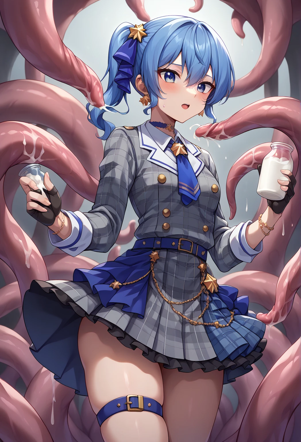 high quality,(nsfw),(High resolution:1.2),Incredible illustrations、(One Girl)、( Low position)(Slender,Flat Chest)(Chocolate brown sailor suit,skirt,beret,Sexy Lingerie,Garter Stockings,rucksack) (see through))Classroom during lesson,Girl caught by tentacles(penis)(((have to pee)) ((facial)(handjob))(cum on hair)(cum on head))((anal,sex)(cum)) ((cum in pussy)(vaginal,sex)) ((cum on body)(cum on breast))((bukkake))((sepia-toned))