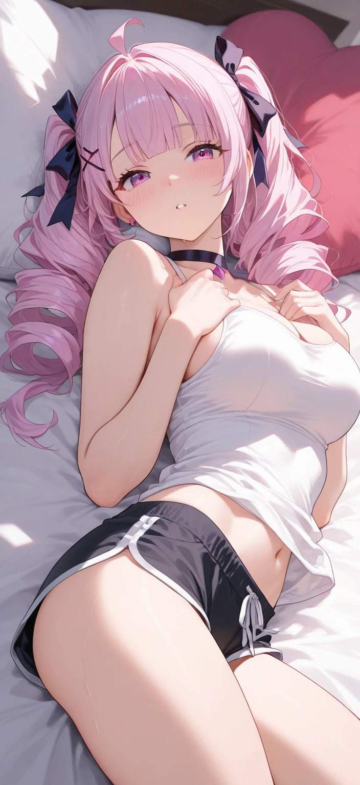 (masterpiece), best quality, expressive eyes, perfect face, pink long hair. Perfect skin, body tattoos, showing her ass and pussy. school. mini skirt. detailed graphic. Orgasmic flirty face. Ahegao tongue.