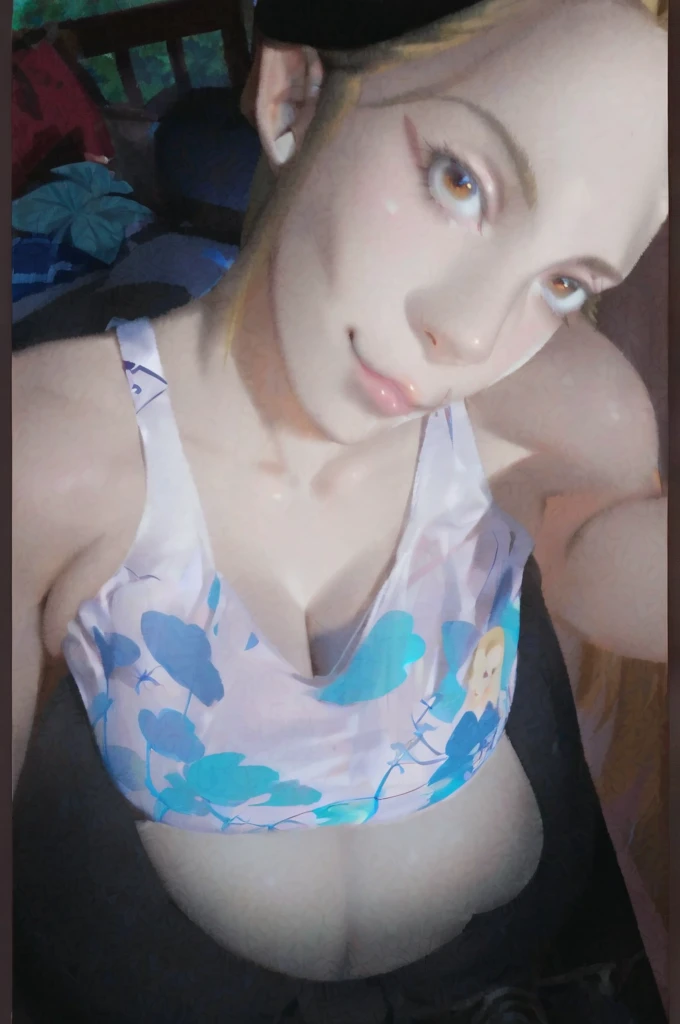 Young Teenage girl, Nordic Ethnicity, (((13yo))), messy hairstyle, pink hair with a perfect face and small breasts, with freckles, blue Eyes Wearing Thin cute sexy skimpy outfit, g string, ((cat ears)) full body shot, small breasts, wearing zqj clothing, naked, topless, exposed, gamer