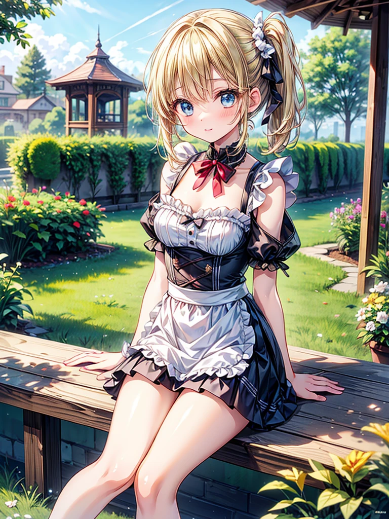 ((masterpiece)), (best quality), (ultra-detailed), (grainy:0.7), intricate detail, perfect anatomy, finely detailed, epic lighting, cinematic composition, colorful, sharp:1.3, (extremely detailed CG:1.2), (8k:1.1), detailed background,
photorealistic,
1girl, solo, nsfw,
(((childish, small_body, slim, slender, thin, petit, petite, short_stature, thicc))),
full body, white lace thighhighs, white lace garter straps, white lace garter belt, red sweet heels, white lace cuffs, white lace choker, white detatched puff lace frill short sleeves,
(detailed frill sweet red idol dress, frill sweet idol skirt), clevage,
outdoor, flower garden,
(large breasts),
<lora:u149-v3.1:0.6>
indoor castle baxkground,
<lora:add_detail:0.5>
standing, leaning forward to viewer, light smile,
<lyco:huge_breasts_for_short_statureV3:0.2> sweet colorful style, rose, open cloth,
<lora:barbara1:0.6> barbara,