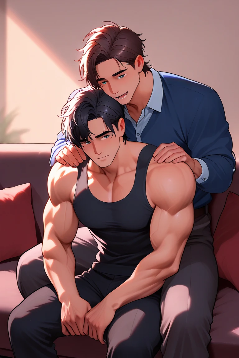 (male crew cut short hair:1.8) (man and woman hugging and kissing: 1.5), (man and woman: 1.5), smile, (A man wears a navy blue short-sleeved round neck t-shirt.: 1.3), Navy cargo pants, Korean guy , korean men, (High gloss details), chest muscles, large arm muscles, blood vessel, Big muscles, Broad shoulders, looking at the audience, Balancing the eyes, smile, Close your eyes, open your mouth., (Close your eyes, open your mouth. : 1.3) , ,(genital very long big : 1.8), (Big testicles), (Erection of the penis: 1.1), (How: 1.8) ,(naked woman: 1.9), Make love, fucking, sex, lust, (, In front of the bread shop: 1.3) ,