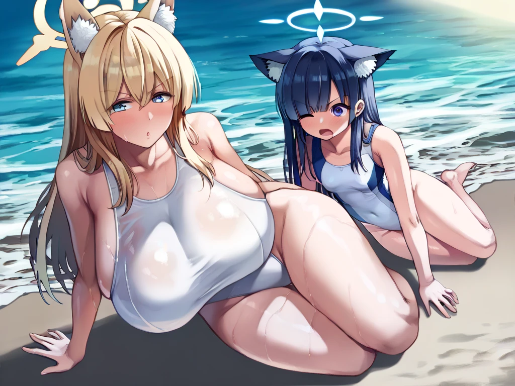 Thick blonde Lucy Heartfilia Manga Fairy Tale squat position bent body ass focus squat face in profile bottom up naked entire body open mouth tongue out rolling eyes ahegao versus tentacle anal penetration gaping anus at beach