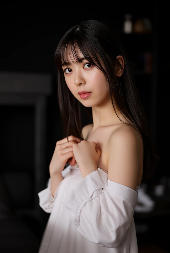 Nikon Z 85mm、((top-quality)) ((​masterpiece))、intricate-detail、Sharp Focus、proffesional、Photorealsitic、Real life、surrealistic、photorealisim、Silhouette Light、finely detail、top-quality、Highly detailed CG Unity 8K wallpapers、erfect artwork、The upper part of the body、shinny hair、radiant eyes、shinny skin、realisitic、The perfect female figure、Constricted waist、Looking at the camera、Ren Hao、enchanting posture、sexy  pose、extremely delicate and beautiful、best qualtiy、a beautiful detailed girl、Beautiful fine eyes、Facial Lights、Cinematic lighting、see -through、Yellow underwear、Transparent material、buttocks expos、realistic representation of face、（intricate detailes、makeups、（Detailed beautiful delicate face、Detailed beautiful delicate eyes、s face）perfectly proportions、Detailed skin、Detailed skin、Best ratio of four fingers and one thumb、arms below breasts、medium large breasts、smooth epigastric、Skinny and thin、lo fashion、solo、(young)、Facial Highlights、The upper part of the body、A detailed face、de pele branca、silber hair、poneyTail、Braids、big eye、silk robe、(Hollow pattern、Silk)、earrings、Slim body、luxury room、Professional Writing、tear robe、1 girl、Thick hair