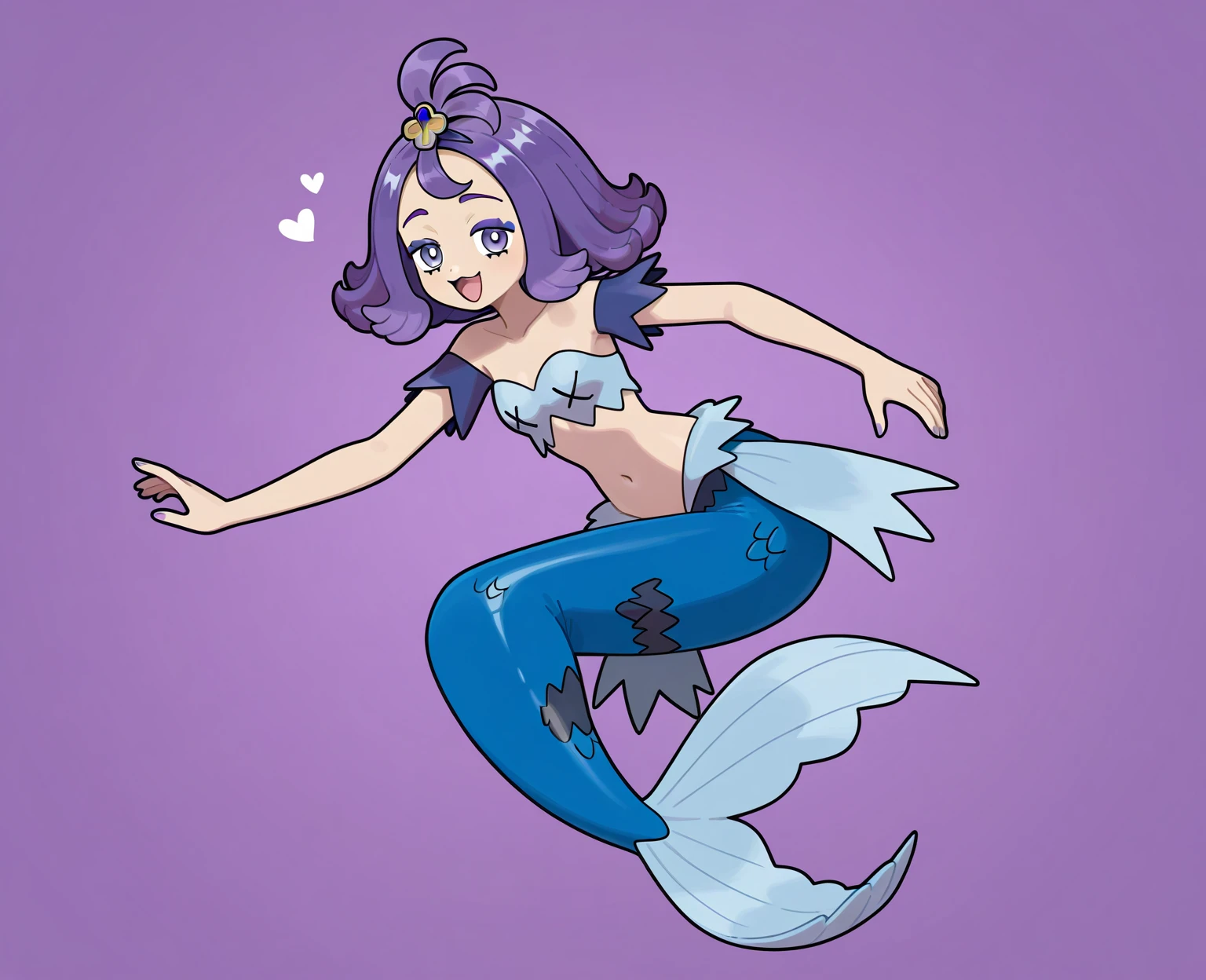 (SirenCupHead in the ocean:1), 1girl, purple hair, monster girl, curvy, smile, looking at viewer, makeup, (cowboy shot:1.3), medium breast, short hair, shell bikini, mermaid tail, angry,
simple background, dynamic angle, dynamic pose,
(masterpiece:1.2), (best quality, highest quality), (ultra detailed), (8k, 4k, intricate)
<lora:CupheadSiren_character:0.8> <lora:3DMM_V7:0.65>