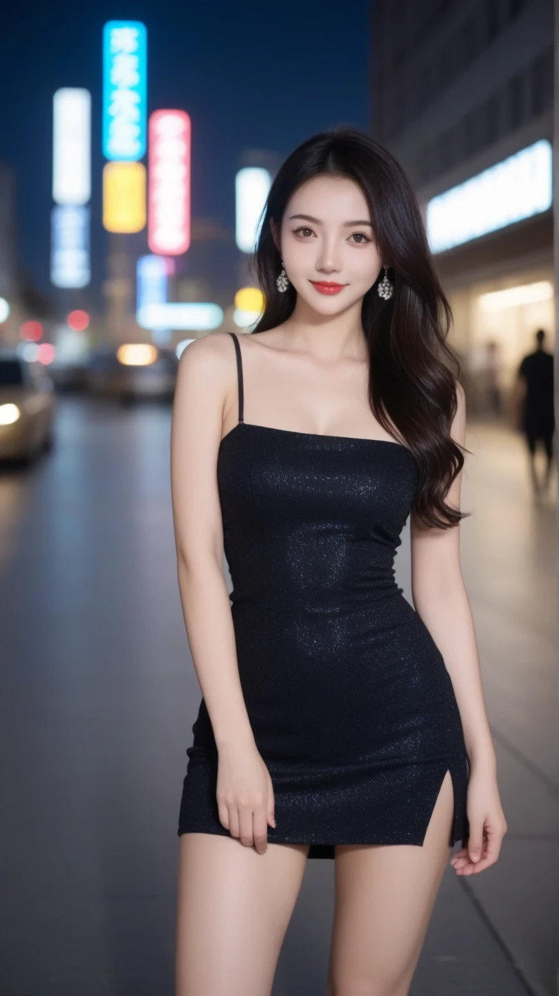 Tabletop, Highest quality, figure, Very detailed, In detail, High resolution, 8k wallpaper, Perfect dynamic composition, Beautiful attention to detail, dress,Medium Hair, Big Breasts, Natural color lip, Random sexy poses,smile,Aoyama Street Walk、24-year-old girl