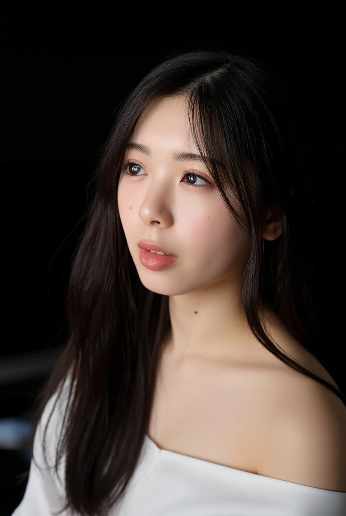 8k,Highest quality, masterpiece, Ultra-high resolution, (Realistic:1.4), RAW Photos, (Real skin texture:1.3), (Film Grain:1.3), (Selfie angle),One girl,Beautiful and detailed eyes and face,masterpiece, Highest quality,close,Upper Body,Completely naked,Mouth half open,D Cup