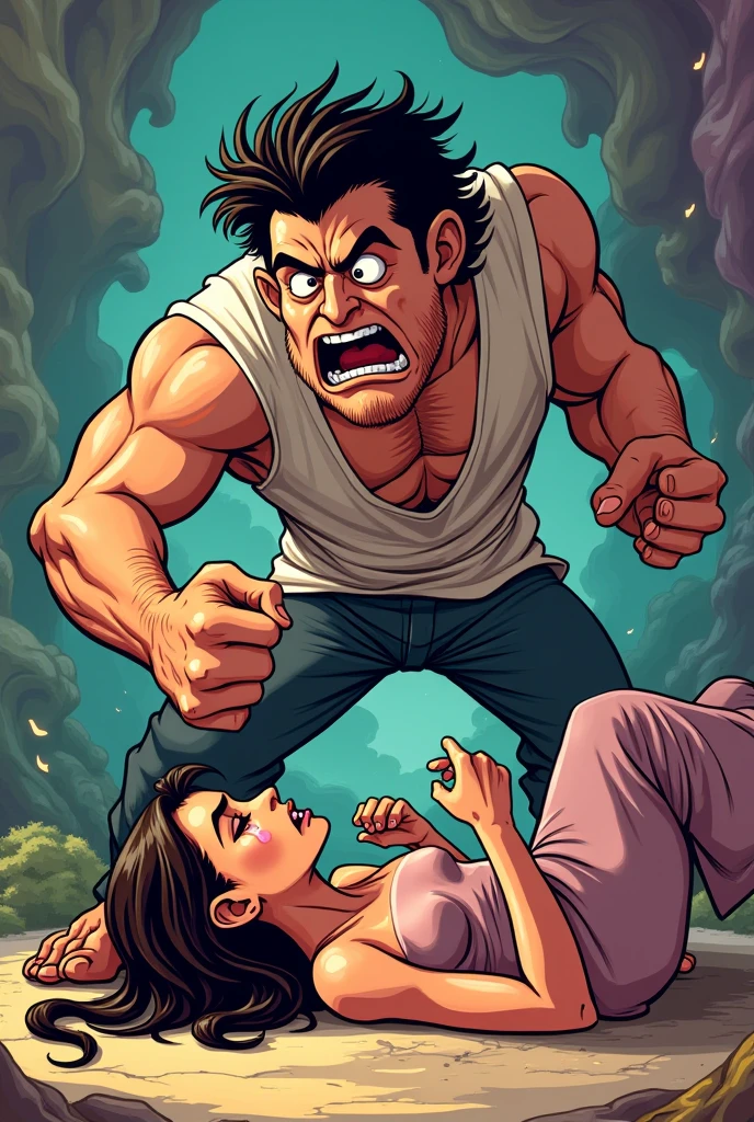 A person who hits his wife to a man
