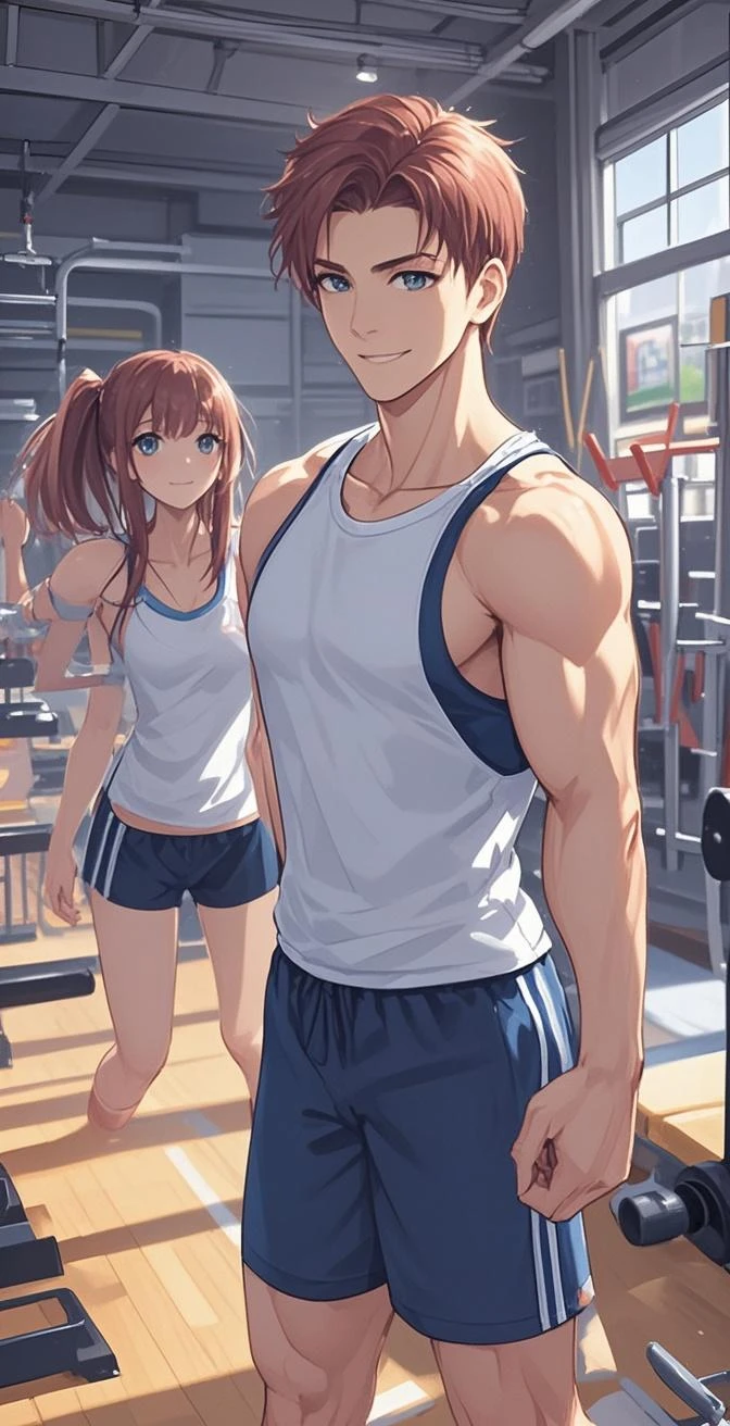 Nishikino maki,pink Crop top, white tight shorts,soaked in sweat,sweaty,  heavy breathing,red face,blunt hair,curvy body, standing in supermarket , exposed armpits, exposed groin, exposed inguinal, exposed pubis, very detailed navel
