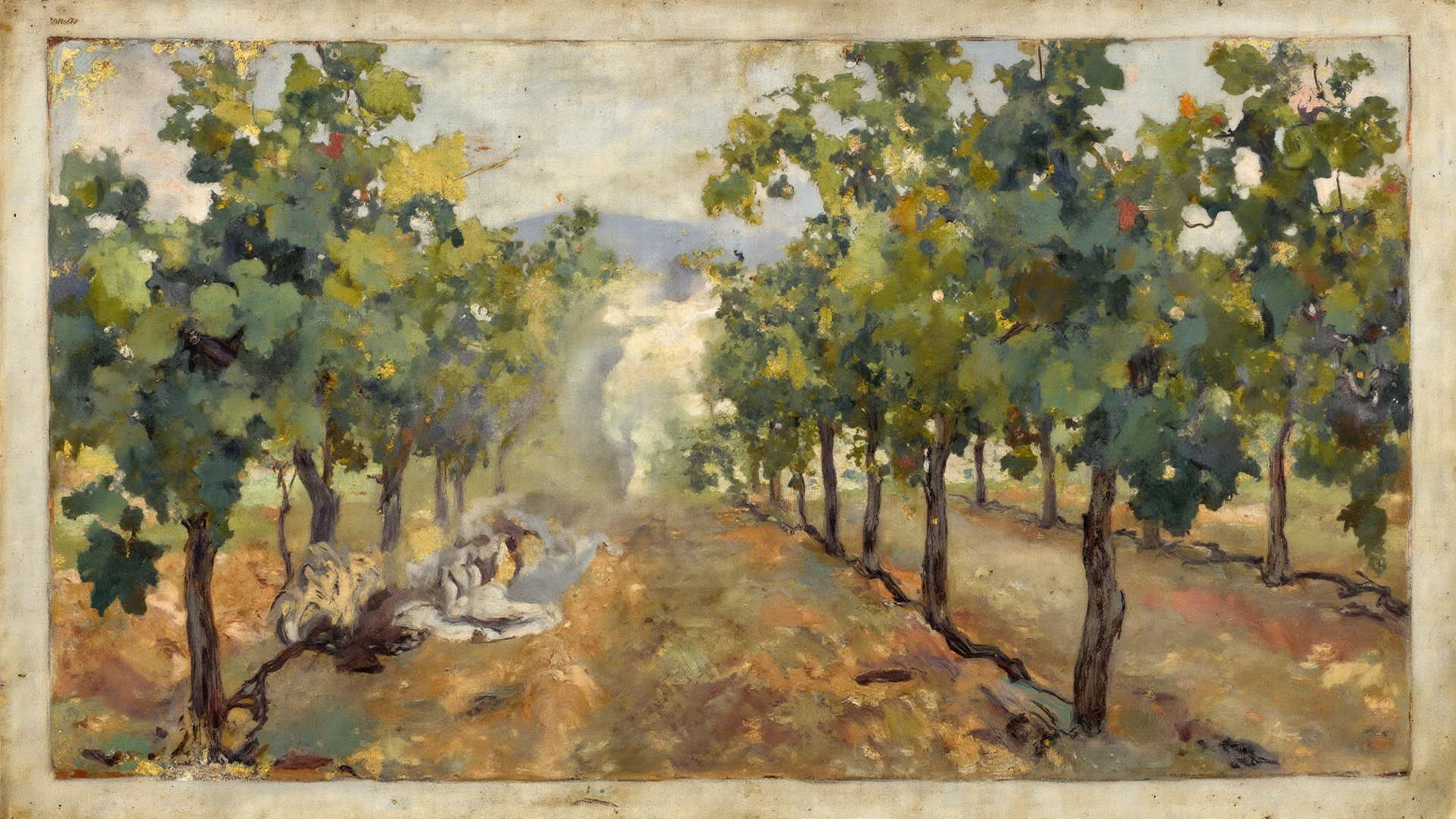full body view, naked rural saxones man and naked woman with shaved pussy work in Vineyard on hill, Andrew Loomis style, Masterpiece work of art, highly detailed linework reminiscent of Carne Griffiths, imbued with Wadim Kashim's bold color and texture, light and airy as Carl Larsson's compositions, featuring Pascal Blanche-style hyper-realistic characte