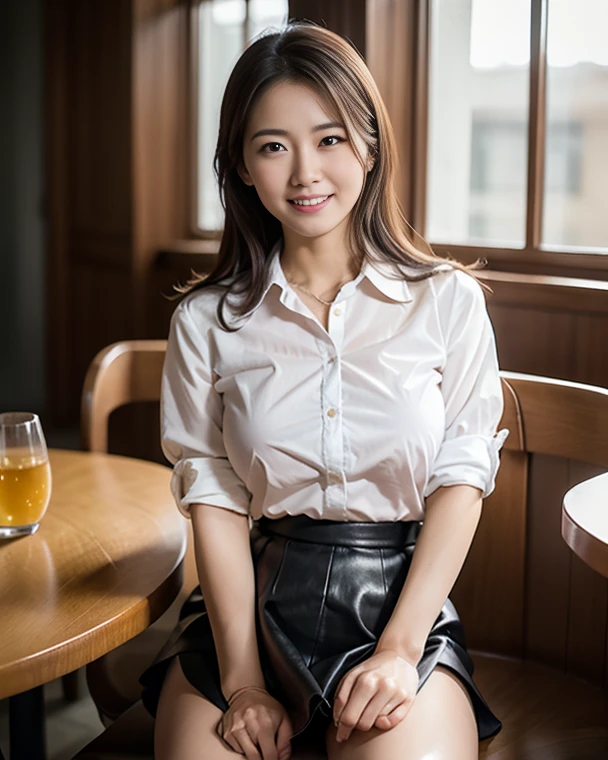 ((Mature woman sitting in front of café)),((colorful shirt:1.3)). 40k, Photography, masutepiece, Best Quality, dark grey background, ((Mature Women, waifu, mami, A MILF)), ((voluptuous breasts)), Perfect face, perfect , ((The chest is huge)), ((One girl with brown eyes and gorgeous bright black hair)). a Pretty Japanese woman,wet hair look, completely soft chest and white skin,, ((Very soft breasts)). Ultra-detailed face, Detailed eyes, embarrassed, Smile, Summer, Daytime, full body view, standing_up