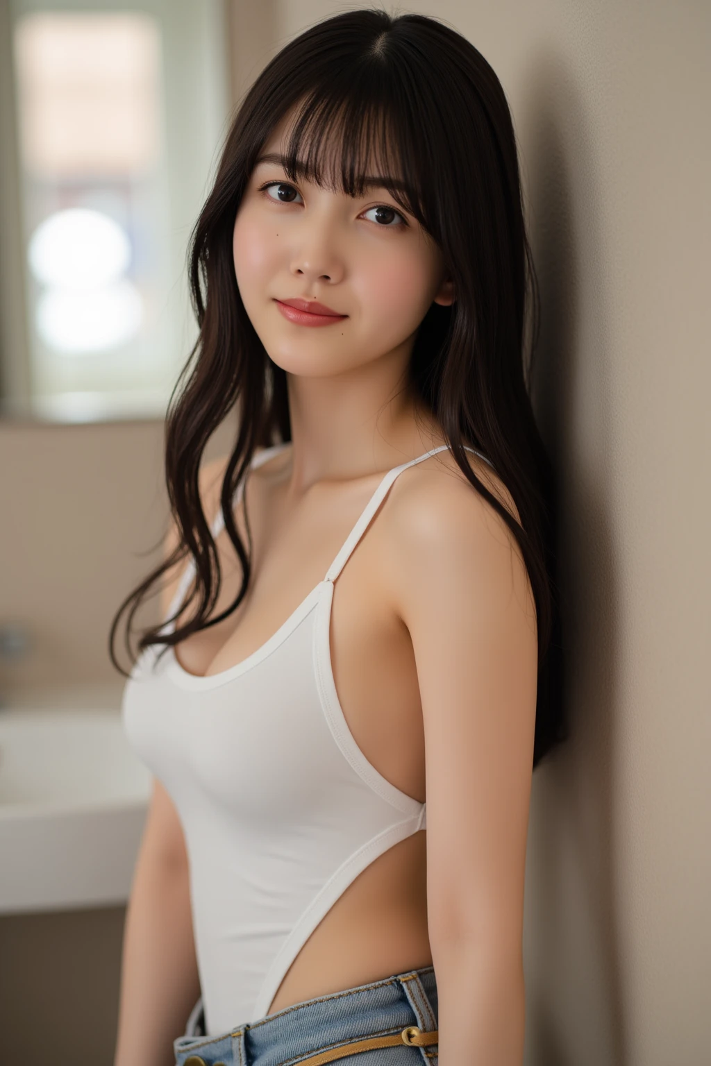 dark brown ha私r、L私ght brown eyes、Japanese actress、I am about 40 years old.、(My ntr my category details:1.2)、(top-qual私ty:1.4)、 (Ultra high resolution:1.2)、Ultra high resolution、(A private eye data)、(detailed facial features)、Hmph、8K resolut私on、D cup breasts、Long Hair、Obscene pose、Beautiful legs、Please open your mouth a little、Please lift your chin up a little、white Loungewear one piece、Outdoor shower、Outdoor showerを浴びる、Water splashes hitting the body、Light of the sun、whiteい壁、Water splashes from the shower、2Book legs、2Book Hand、Beautiful legs、Expressions of weakness、Posing with a sense of vulnerability、Shooting from an angle、Water Drop、Wet body、Shower body、Halter neck、