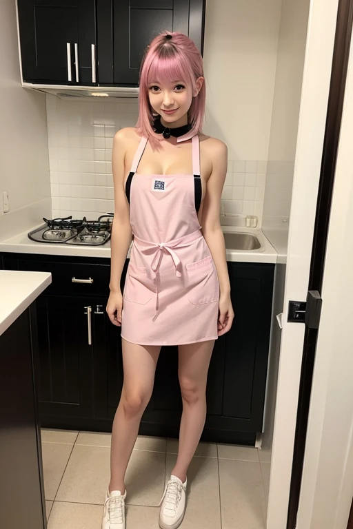 1 women, 22 age, shorthair, in the kitchen, cooking, just wear apron, looking away, big breast, spread the legs, sit on table, vagina wet, sex toy in side vagina, ahegao face, look so tired, pink vagina, carrot in vagina