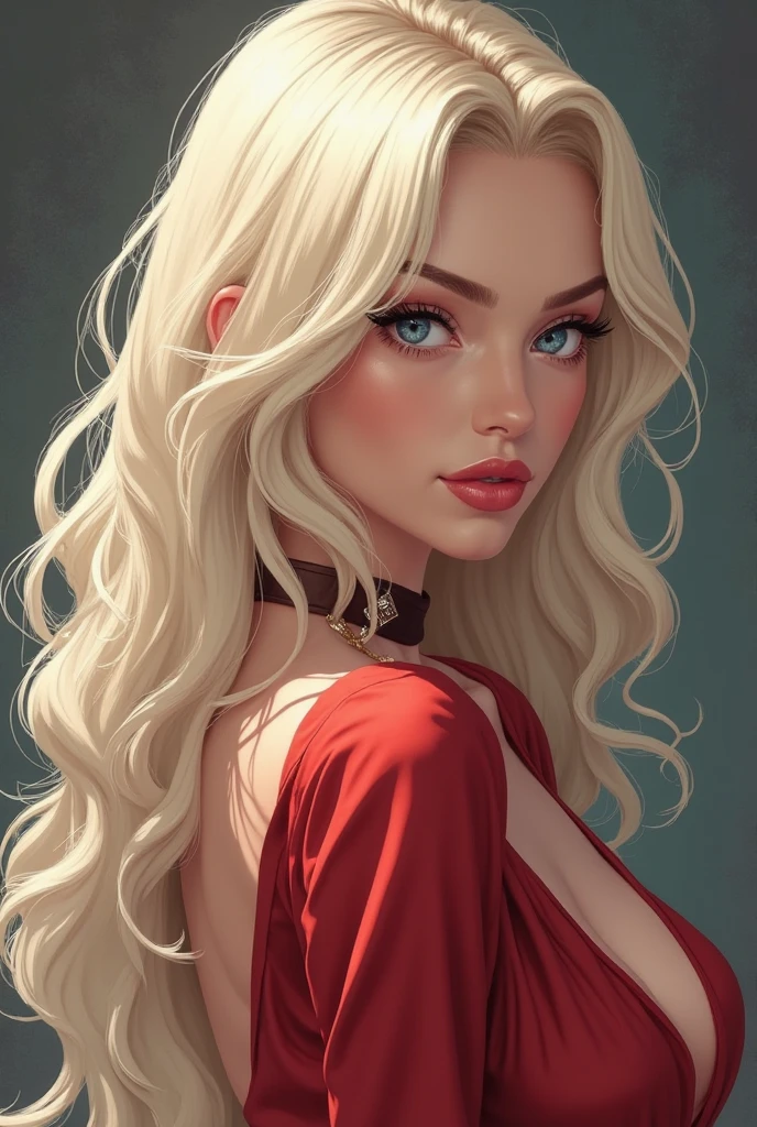 1girl in, age25, Solo, Long hair, Colossal tits, Looking at Viewer, blondehair, Bare shoulders, Brown eyes, jewely, Full body, a necklace, off shoulders, Sweaters, Realistic, A sexy