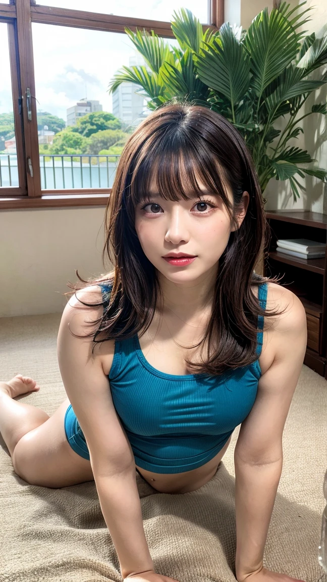 (masterpiece:1.3), (8k, Realistic, RAW Photos, Best image quality: 1.4), (Random Hairstyles:1.2)、(Highly detailed face)、Attention to detail、double eyelid、(Dark Eyes),(Sharp focus:1.2)、((whole body:1.5)),One Woman、Beautiful woman:1. 4,20-year-old woman、smile,Woman with a perfect body,Beautiful Abs,Chest-length hair、Highest quality、masterpiece、Ultra-high resolution、(Realistic:1.4)、super high quality、Symmetrical face、The face is very realistic、Photo level、8k最高画質はフル、Sebaceous reflex、The face is very realistic、Extremely realistic skin、Realistic light and shadow effects、(Pure and elegant),Professional Lighting、((Swayback stance)),(((Beautiful thighs))),(Sexy pose,Seductive pose),Recurve your hips back,Bend your waist,((dance,dance,Dancing)),bikini,Red underwear,Tバックbikini,((Accentuate your butt)),((Lying on the sofa)),((Sleep on the sofa)),((From the sideの写真)),(((From the side))),(((Lie down)))