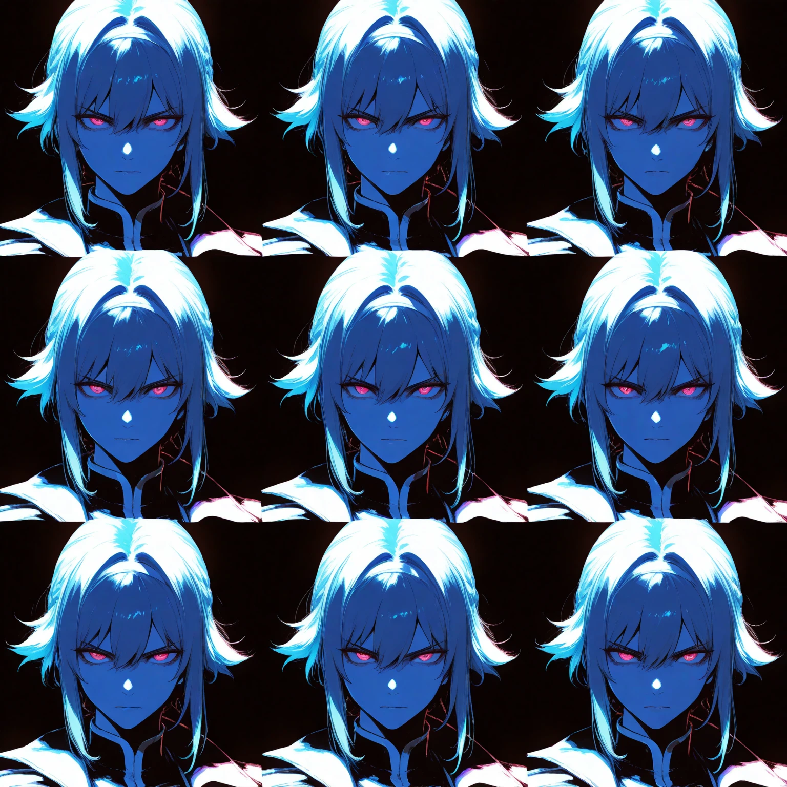 Anime Collage, Featuring Character Portraits with Intense Emotions and ...