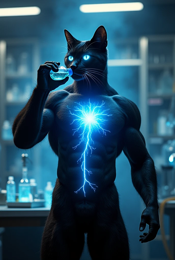 Semantic network presented by a muscular cat