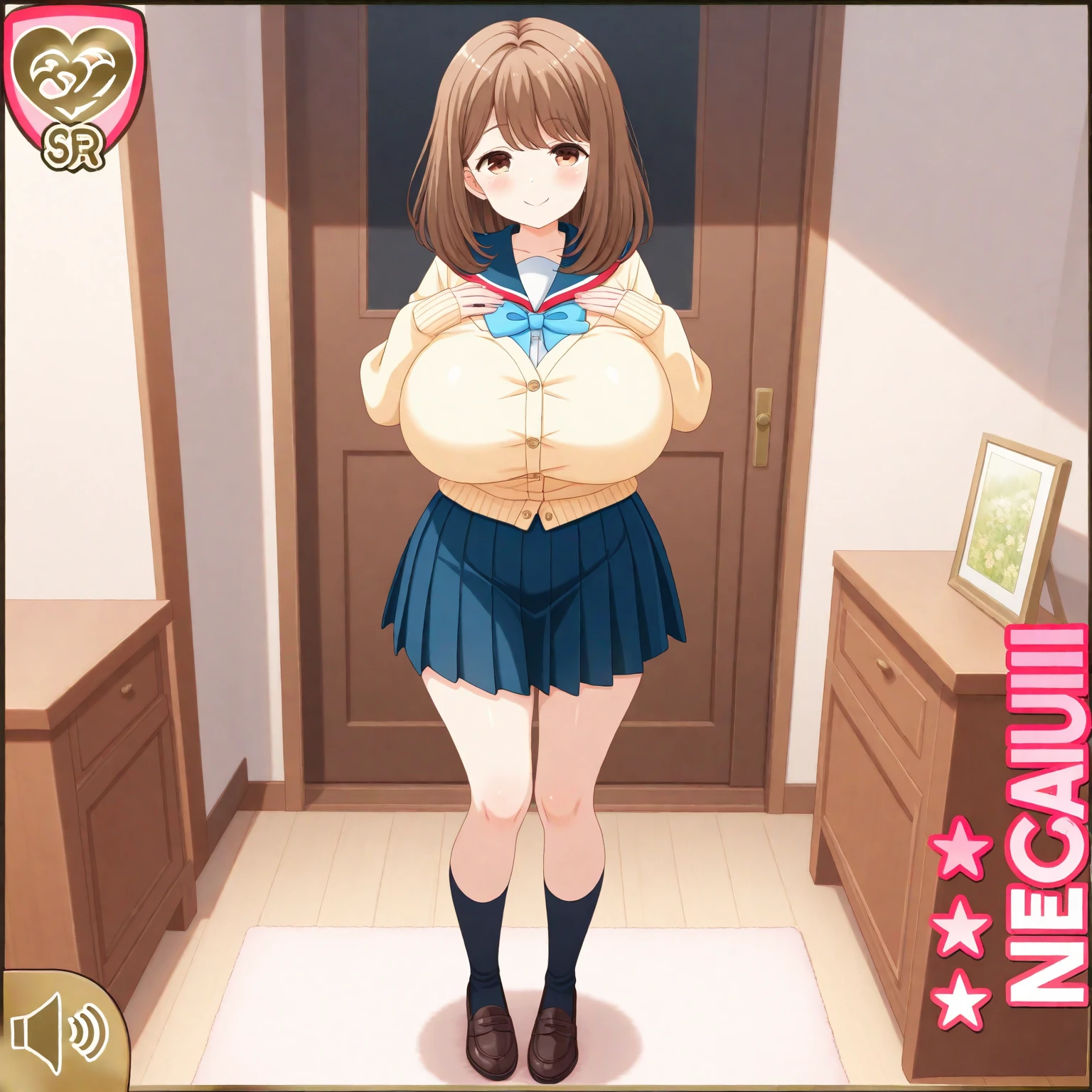 yuiyuigahama, yui yuigahama, short hair, (Brown eyes:1.5), (Orange Hair:1.2), Hair Bun, single Hair Bun, smile,Eye highlight micro bikini,1 Girl, alone, Huge breasts, Open your mouth, Looking at the audience, Skin dents,White background,