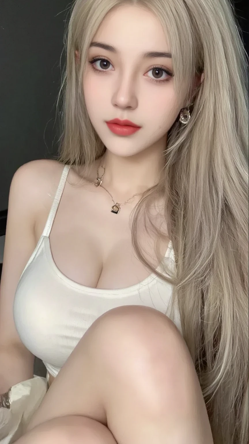(realistic、masterpiece、Best Quality、8K、highres、white background, high resolution:1.3)、1 chubby girl:1.3)、 looking at viewers, ((black lace bikini))、pale white skin、very blond hair ,very pale skin, extremely pale blonde hair, ivory pale skin, very white skin, pale skin, very pale white skin, very pale white skin,white skin and pale porcelain, white and pale skin, fair and pale skin!!,  long blonde hair, looking at viewers、super fine face and eyes、long blonde hair、 ((full breasts:1.3)), indoor、 upper body、