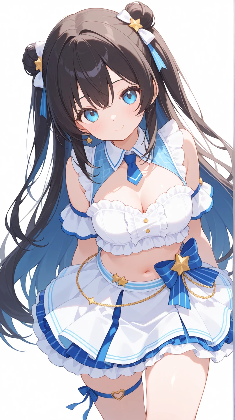 (CG paintings with attention to detail),(Perfect image)shape.1 girl、From below、Delicate girl、naked、Nipples、Spread your legs、Black Hair.length、(Umamimi Girl)Umamimi Girl、Embarrassed blush