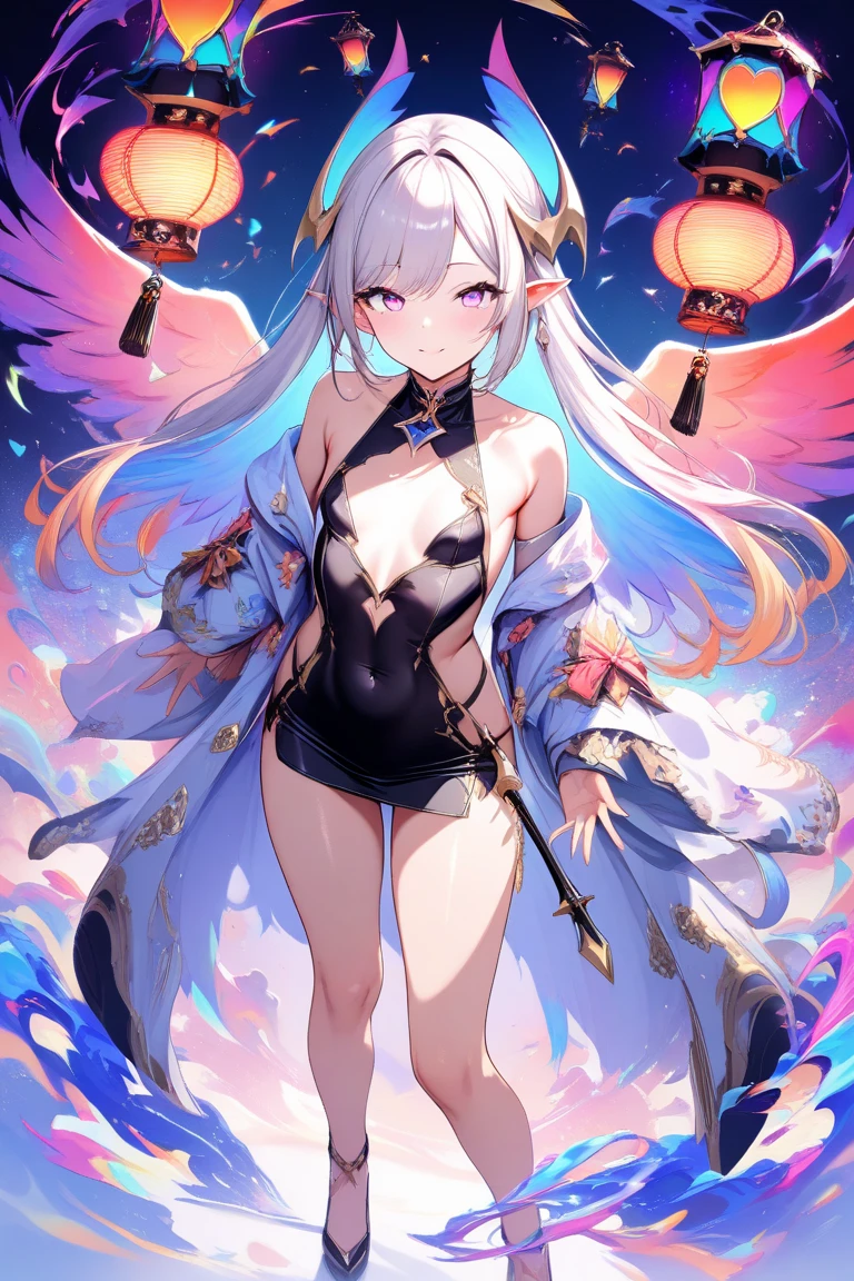((Best quality)), ((Masterpiece)), ((Ultra-detailed)), (illustration), (Detailed light), (An extremely delicate and beautiful), Dramatic perspective,A charming young girl,Pink swimsuit,(((Holding a large half-moon-shaped scythe)))