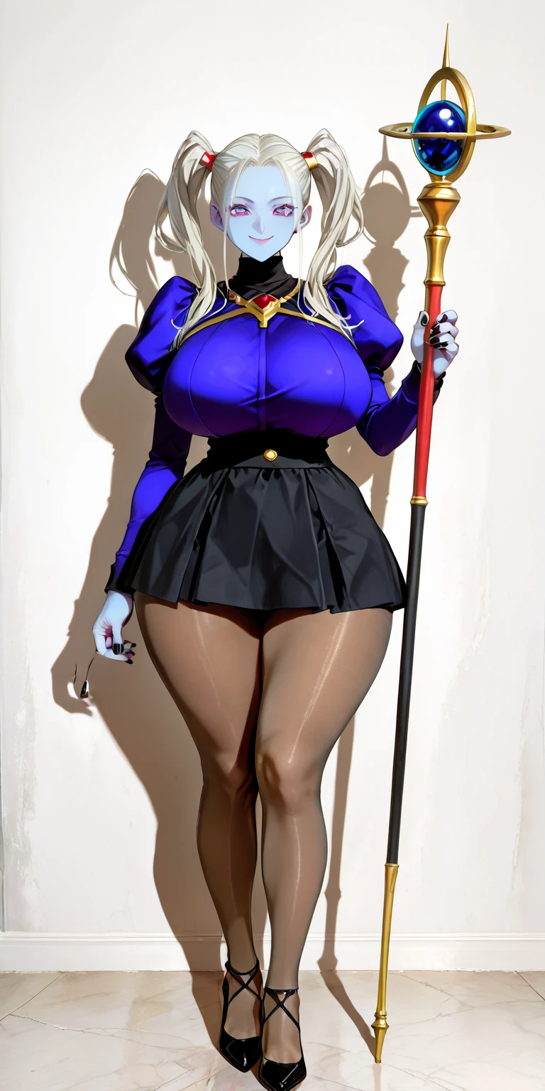 A beautiful sexy Arabian girl, beautiful, big breast, long wavy dark purple hair, her light blue eye, round eyelash, thin black pink lip, soft cheeks, she dresses in a dark gray corset, shows her navel and a pair of short gray pants, a pair of polar blue socks, a black snow boot.