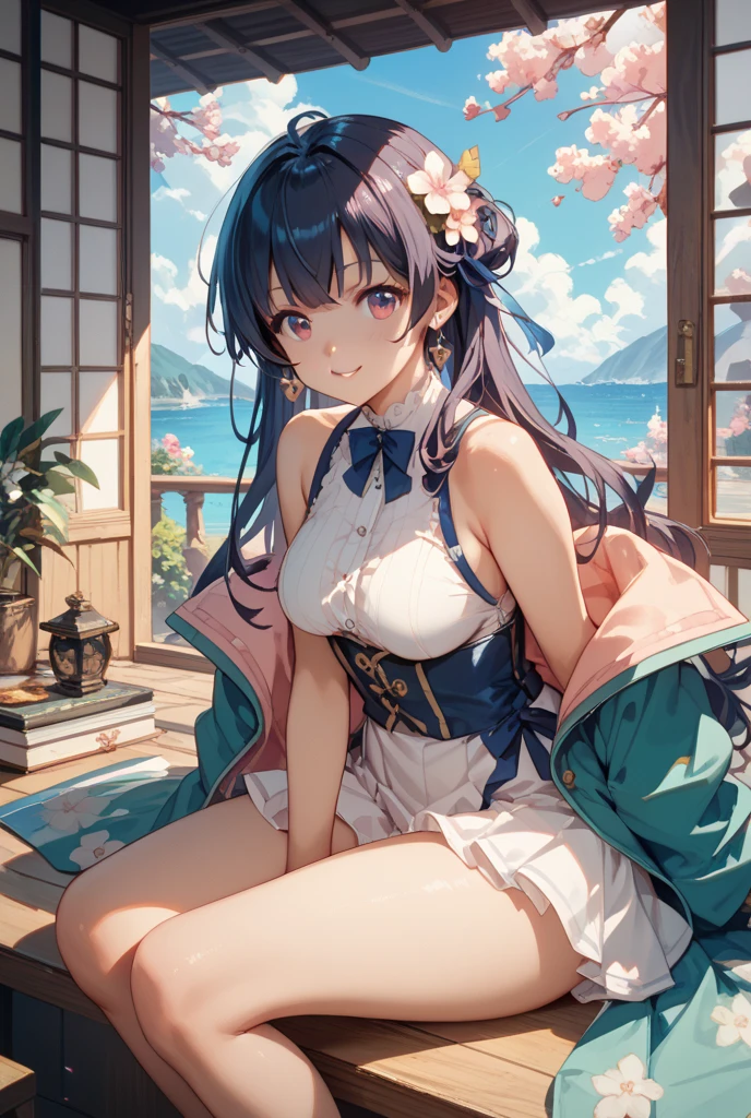 ((Highest quality, 8k, masterpiece: 1.3)), ((One Girl:1.5)), The beauty of slim abs: 1.3, Casual Hairstyles, Very detailedな顔, Delicate eyes, double eyelid, smile, Highest quality, 4K, 8k, High resolution, masterpiece:1.2, Very detailed, Actual, Vibrant colors, Beautiful Eyes, 繊細なsmile, blushした, Textured skin, masterpiece, High resolution, Highest quality, blushした, blush ,Lure,Show off your figure,Ultra high leg micro string bikini(Removing the Fabric),Low rise,Browsing Caution,Pause,Small fabric area