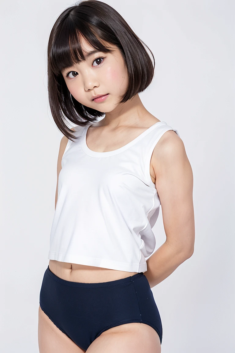 Two 10-year-old, Japanese elementary school girls, 110 cm tall and small titsed, (Flat chest), are walking to school and (((Walking to school with a randoseru))), wearing Baby blue micro mini high cut skirt, Baby blue micro mini high cut tank tops, ((The fabric is thin so it's see-through)), ((navel-baring)), (The fabric is so thin that the shape of my nipples is clearly visible), (The fabric is so thin that you can clearly see the shape of my vagina through my panties),