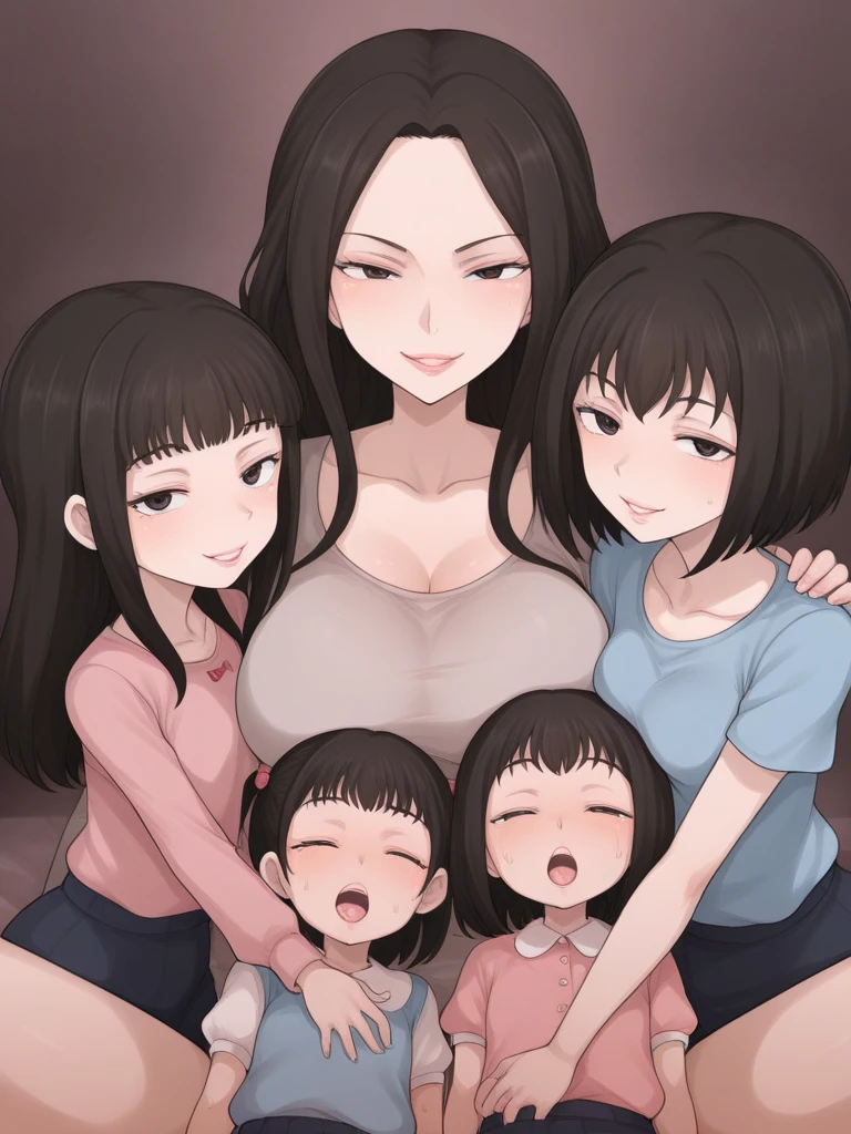 ,sexo(Familia)((Madre desnuda y sus tres hijos bajos))(((Los hombres son solo tres hijos bajos)))((Solo hay una mujer desnuda, Una mujer es una sola madre)), Un MILF(brown,Bob Cortes,Centros aislados,frente,Los ojos son corazones,Enrojecida,excitado,delantal,tetas grandes,senos desbordados),vaginal (Sexual media,Mother and three young children,Young Jisoo's son is sucking mom)One and their three young children,en una cocina ,perfil,fondo de detalle,La mejor calidad