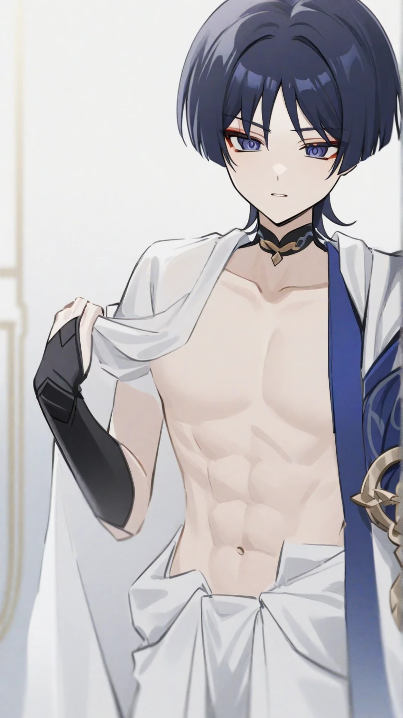 Highres, Masterpiece, Best quality at best,Best Quality,hight quality, hight detailed, 1boy, Shota, (Showing armpit:1.3), 12-yaear-old boy, Young boy, Desert, Shy, transparent veil around the waist, transparent veil on the head, navel piercing, gold accessories, masterpiece,hight setail, best quality, UHD, bokeh