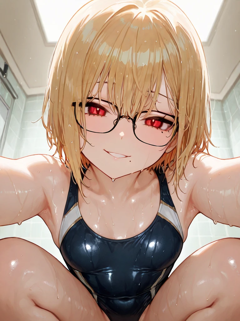NSFW, (masutepiece), (photo realistic1.4), 超A high resolution, Best Quality, 8K,come before:1.0,perfect hands, perfect fingers, perfect legs,1woman,idol master,((hina araki)), (20yo, beautiful girl, cute girl), (beautiful brown eyes), (beautiful orange hair), (((short hair))), (waviy hair), (wet hair), (wet skin), (sweat), (steam), (flat chests, large breasts),((green sports bra)), ((open clothes)), (wet, sweat:1.3), ((wearing glasses)), (pubic orange hair:1.5),(??? on body:1.9, ??? on hair:1.9. ??? on face:1.9,??? on glasses:1.9)),((multiple boys, peeing on a girl, multiple penises, ????????))),ahegao,??????? torogao, saliva trail, nose blush,((shyness smile:1.3)),(peace sign:1.5),(bouncing breasts), (spread legs),(squating),(???,cowgirl:1.3),(indoor,shower room),