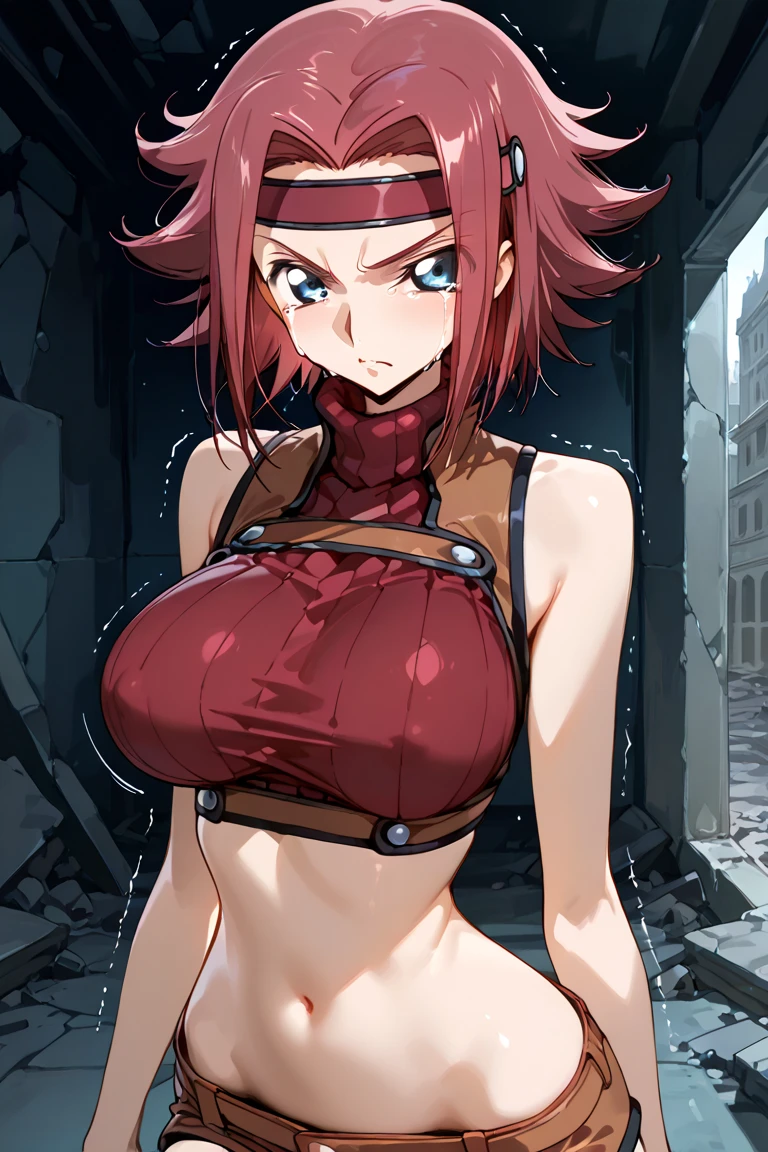((highest quality)), ((masterpiece)), (be familiar with), perfect face,nsfw,((show nipples)),(show your butt),((cry)),((insult)),((raped)),((sad expression)),((shy)),whole body,spread legs,big breasts,naked,ponytail