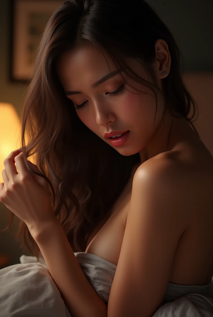 ((Young Girl))、((Weakened arm))、((Grab your chest with one hand:1.3))、((Open vagina:1.3))、((student:1.3))、((change:1.3))、((Small breasts:1.3))、(((Dark and gloomy atmosphere:1.3)))、((Soft lighting:1.3))、((Spread your legs:1.3))、((Embarrassing))、((whole body:1.3))、((Dark Room:1.5))、((close your eyes:1.3))、((Girl leaning on sofa))、((Completely naked))、Attention to detail、Photorealism，(highest quality, 8k, High resolution, masterpiece:1.2)、 Very detailed、 (Realistic、 photoRealistic、 photo-Realistic:1.37)、Realistic Background、Japanese women、(Biologically accurate humans)、 Very detailedな顔 、Super detailed photos、