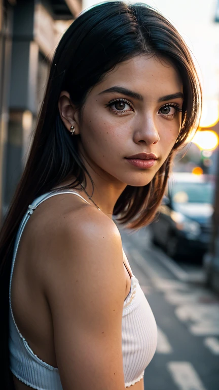 photo of (dem1rmawby:0.99), closeup portrait, perfect hair, hair upsweep updo, posing, (modern photo, graphic tee), (polaroid frame), 24mm, ((tintype)), (analog, film, film grain:1.3), ((on a Paris street, night, gritty)), ((detailed eyes)), (seductive pose), (epicPhoto)