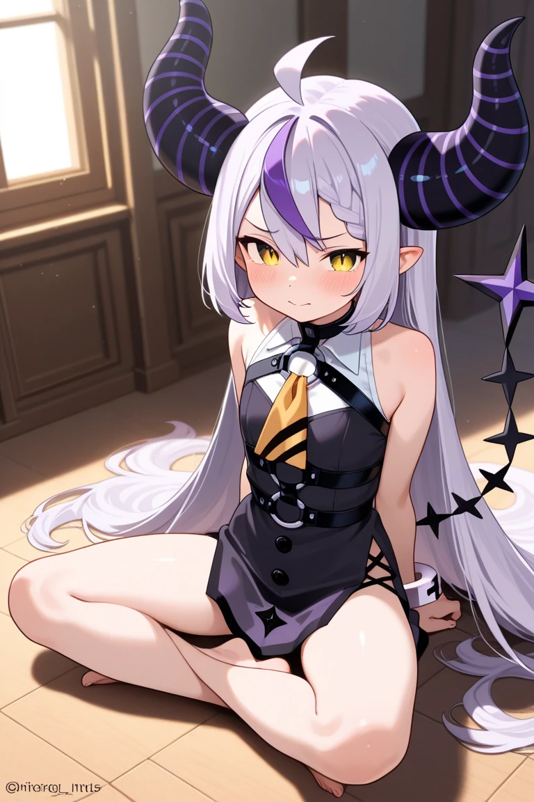 NSFW,Hololive,Laplace Darkness,Small breasts,Fantasy Dress,Fishnet tights,Iron Collar,In heat,A wistful look,Secret base,Brothel,(Perfect hands),(Perfect ???????),(masterpiece),(highest quality),barker,lure,Alluring expression,One man,master