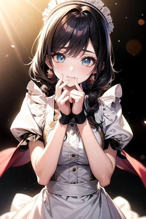 (masterpiece:1.3), (Highest quality:1.1), (8k, Very detailed), (Ultra-high resolution), (Anime Style), (Five perfect fingers), (Perfect Anatomy), one person&#39;s, Long Hair, Wavy Hair, Pink Hair, Purple eyes, The body is slim, Small breasts,  Thin legs, (satin corset), mini skirt, lace garter set, Pure white lace panties, View your viewers, Open your mouth, (Leaning forward: 1.3), Cowboy Shot, indoor, living room