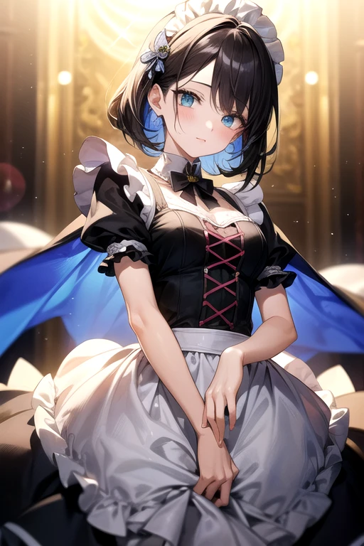 masterpiece, best quality, novel illustration, highres, 18+ mature content, sensual, intimate, emotional, passionate, romantic, sweet, endearing, innocent, pure, captivating, alluring, enticing, mysterious, enchanting, captivating, immersive, mesmerizing, dreamlike, surreal, imaginative, whimsical, artistic, avant-garde, timeless, elegant, sophisticated, chic, refined, unique, original, mesmerizing,((Maid clothes:1.3)),((Beautiful tears))