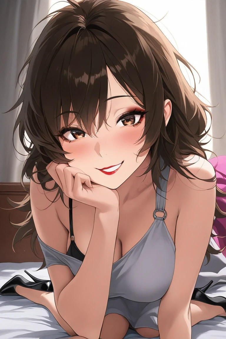1 female,28 years old, (A bra with luxurious details), Natural smile,(((Lean forward))),Sensual,unreddish skin, healthy,Cleavage,