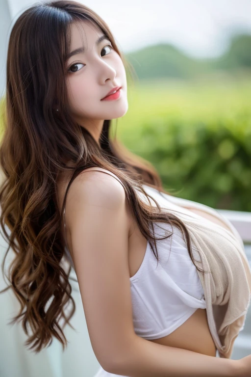 1girl, (Ultra realistic), (highly detailed eyes, highly detailed face), blonde hair, (off shoulder), breasts, upper body, caute smile, (best quality:1.4), Raw photo, (realistic, photo-realistic:1.37), professional photography, cinematic light, depth of fields, twilight, sunset