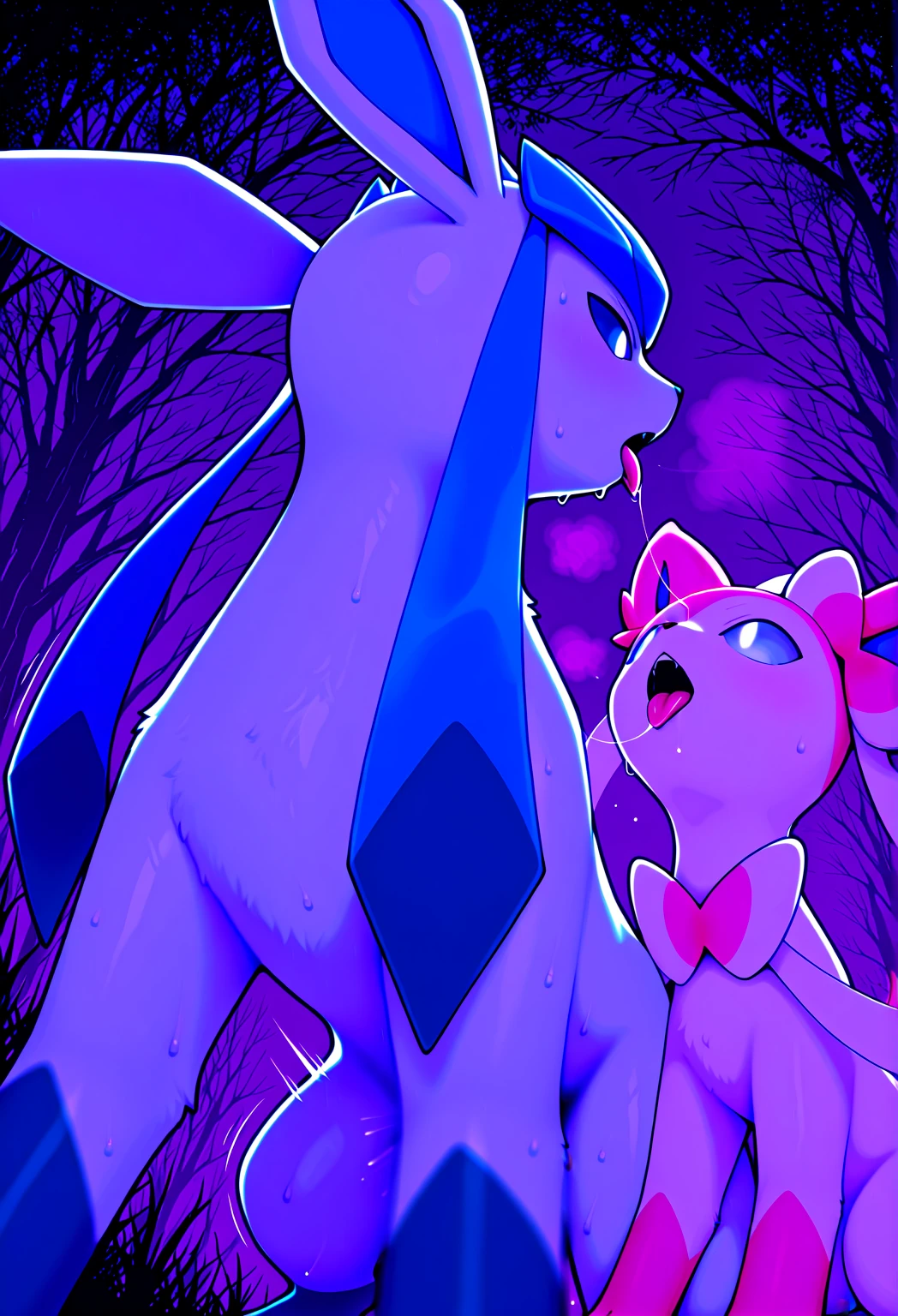 Katress, anthro, female, cute furry, slim body, sexy body, cute body, slanky body, cute face, sexy face, high definition, good anatomy, simple background, highly detailed face, night, NSFW, pussy, crouching, behind view, pressing ass against viewer's face, worm's eye view, low angle view, presenting pussy, looking back at viewer, showing butt, stick your butt out, pay attention to the butt, half-closed eyes, smug smile, tongue out, licking lips, spread pussy, bodily fluids, wet pussy, first person view, viewer giving cunnilingus, cunnilingus POV, naked
