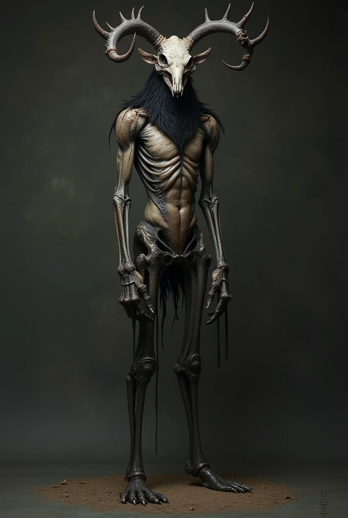 Fursona stands on two legs with a skeleton.