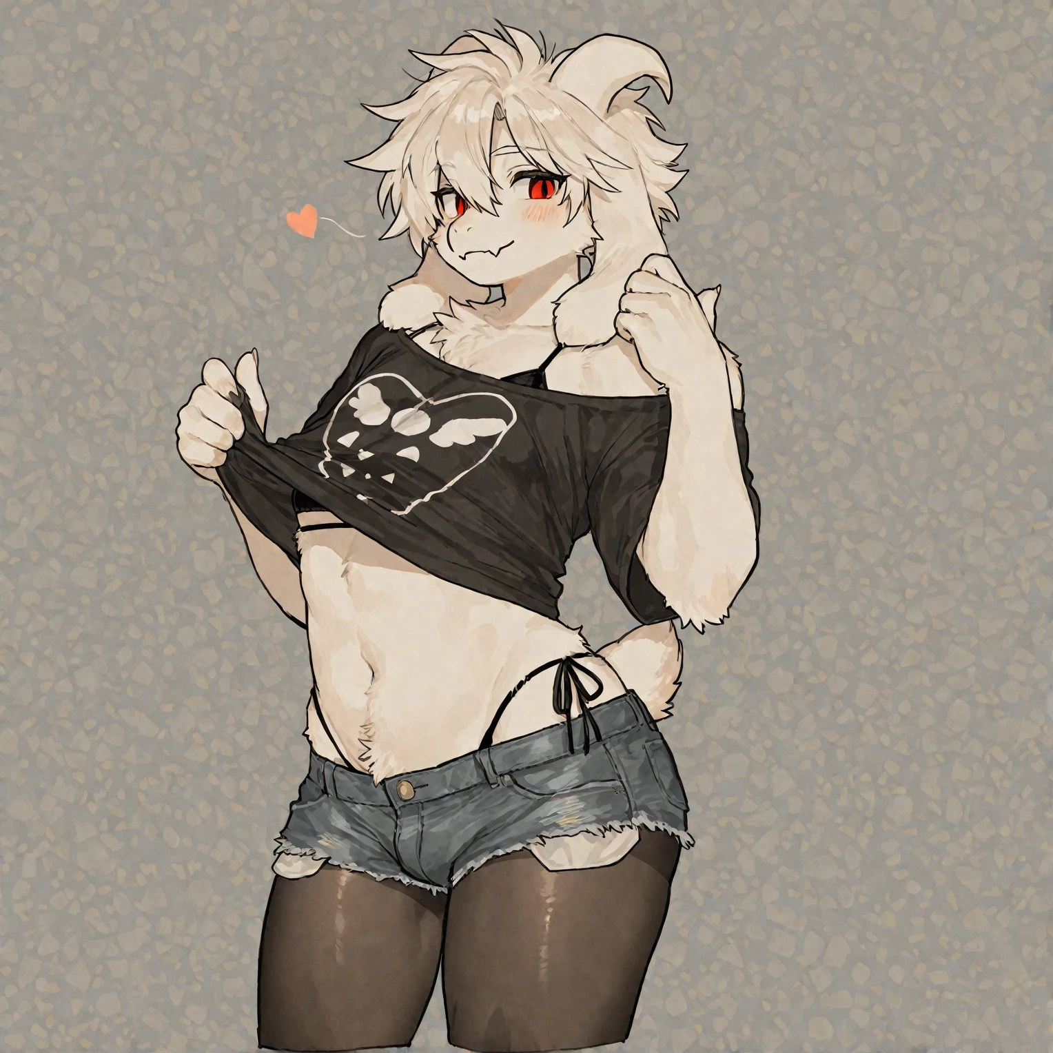 A short haired femboy with tiny visible tits
