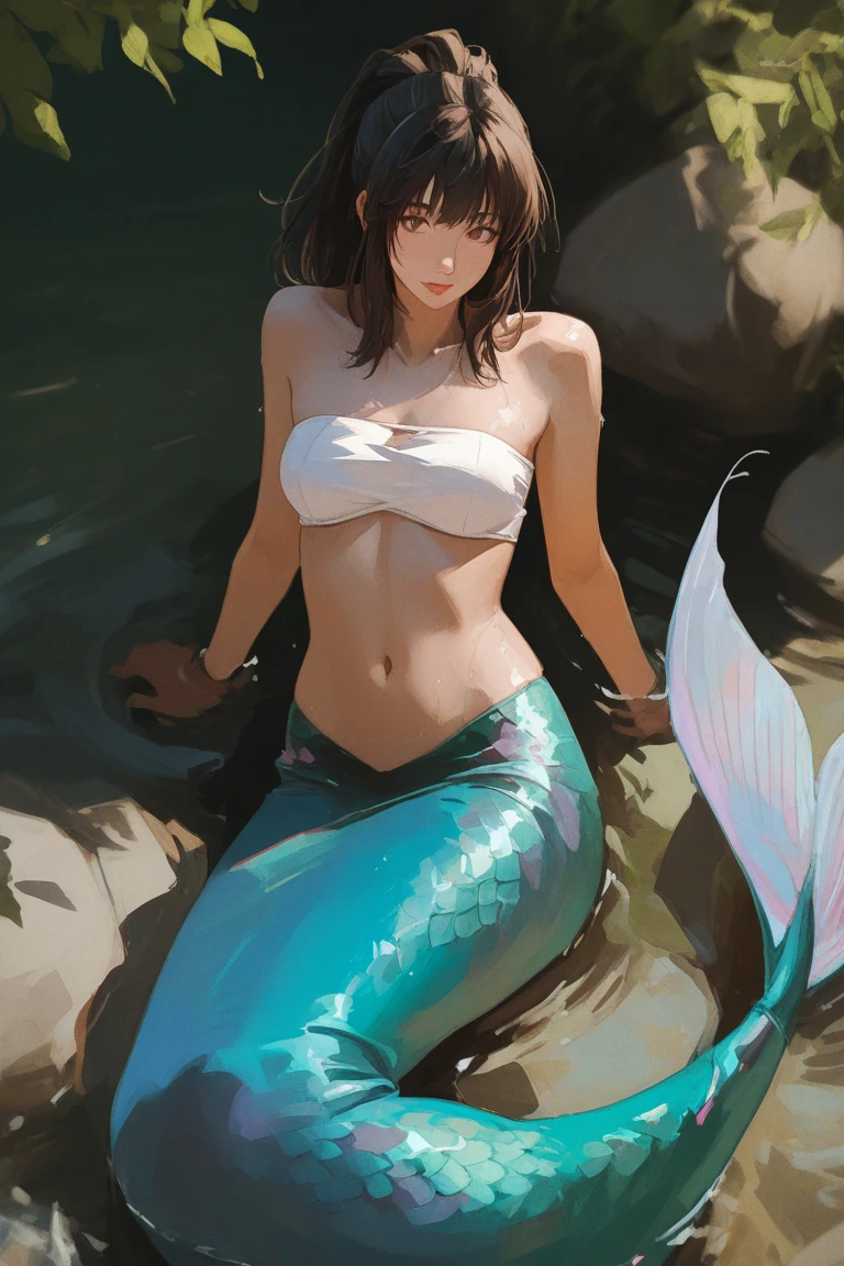((Quality: masterpiece, best quality, UHD, anatomically correct, photo realism, textured and detailed skin, skin pores, skin imperfections, textured and detailed hair, dramatic lighting, contrasting of light and shadows)), inspired by the deep sea, underwater mermaid, (((mermaid))), bright colours, bright coloured flowing hair, (((naked, nude, erotic)))