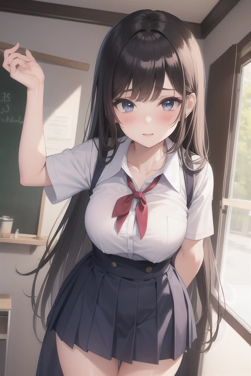 Very detailed、(8k, RAW Photos, highest quality, masterpiece:1.2), (Very detailed 8k wallpaper),shape、Professional Lighting,Sharp focus, Written boundary depth、
Browsing Caution、Clear Eyes、Perfect Anatomy、With a girl、12 years old、、Emphasize cleavage、、(blush:1.5), 、 In her room,、White collar shirt、Loosened tie 、(Micro Mini Skirt:1.3),、imminent kiss,Full thighs fully exposed、