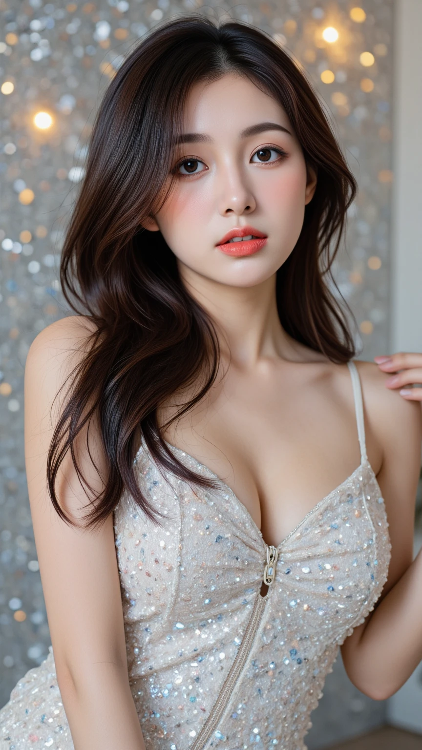 (Small Tits), (18-year-old), (very small head), dawn, sunlight, (Perfect body:1.1), (8K), (Very delicate and beautiful), (Highest quality:1.0), (Realistic), Realistic Shadows, (High resolution:1.0), Detailed skin, Very detailed, the body is slim, (Beautiful Hair, Real Hair, Thinning hair), blush, Realistic, Realistic Face, Realistic eyes, Small eyes, smile, (eyeliner), (mascara), (eye shadow), whole body、Open leg pose、Nipples、naked、Thick pubic hair、Layered Hairstyles、Lie down in bed